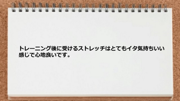 ストレッチはとてもイタ気持ちいい感じで心地良い